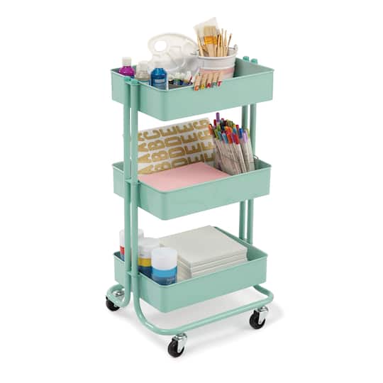 3-tier rolling cart with baskets